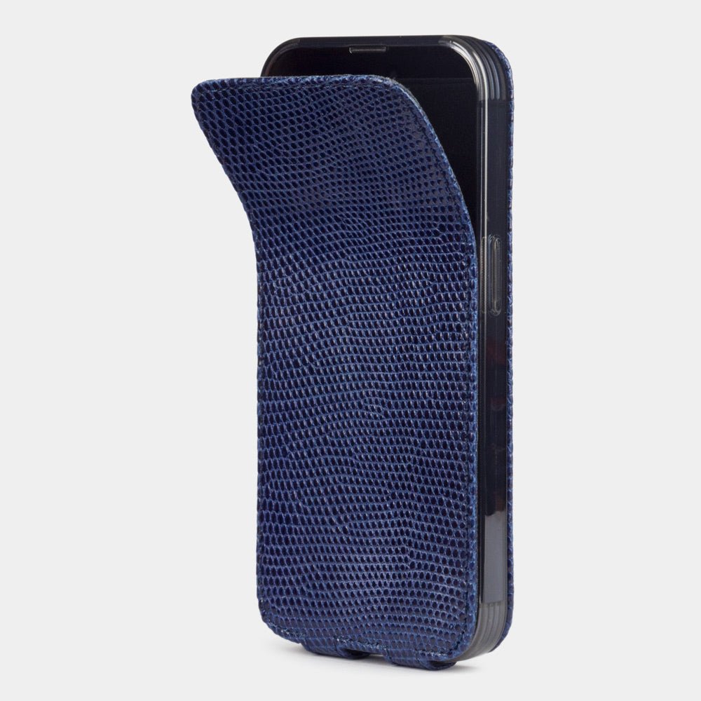 Luxury Blue Lizard Folio Case iPhone 14 Pro | Marcel Robert - 1