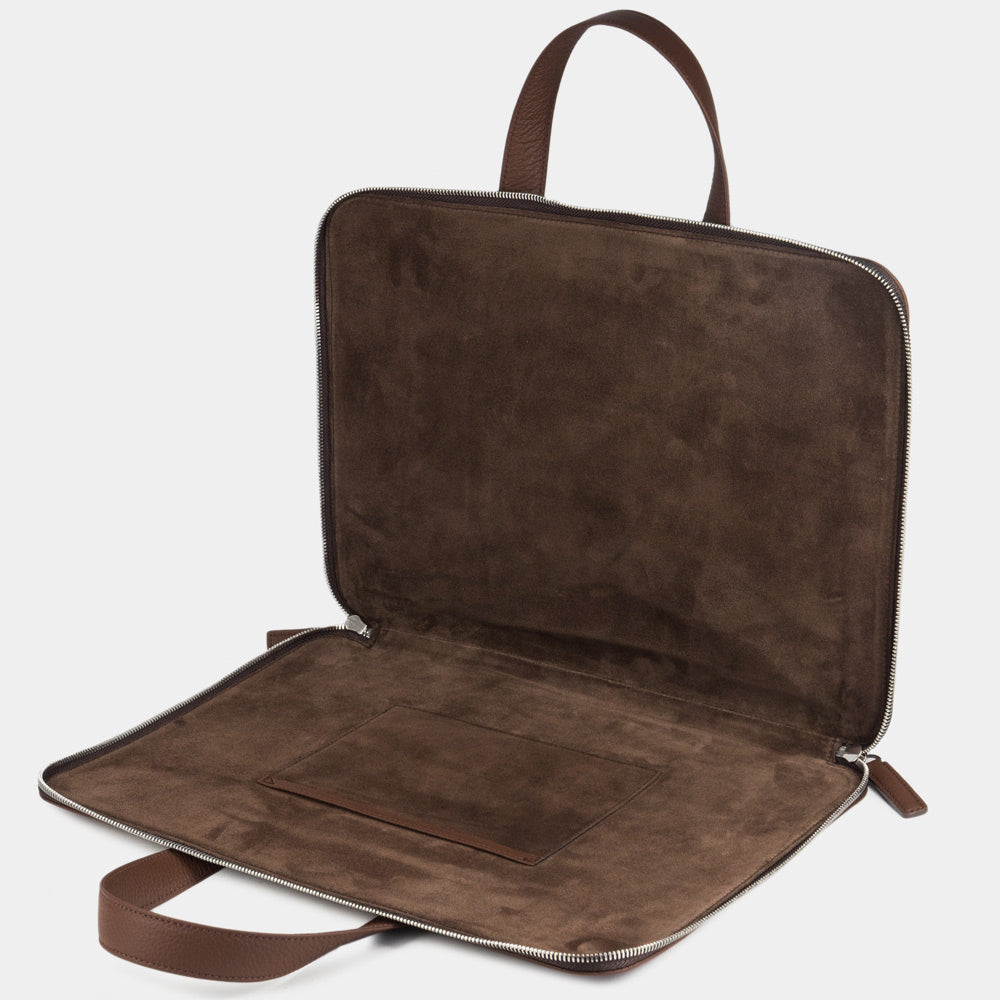 borsa per notebook 17'' Bocage con tasche marrone