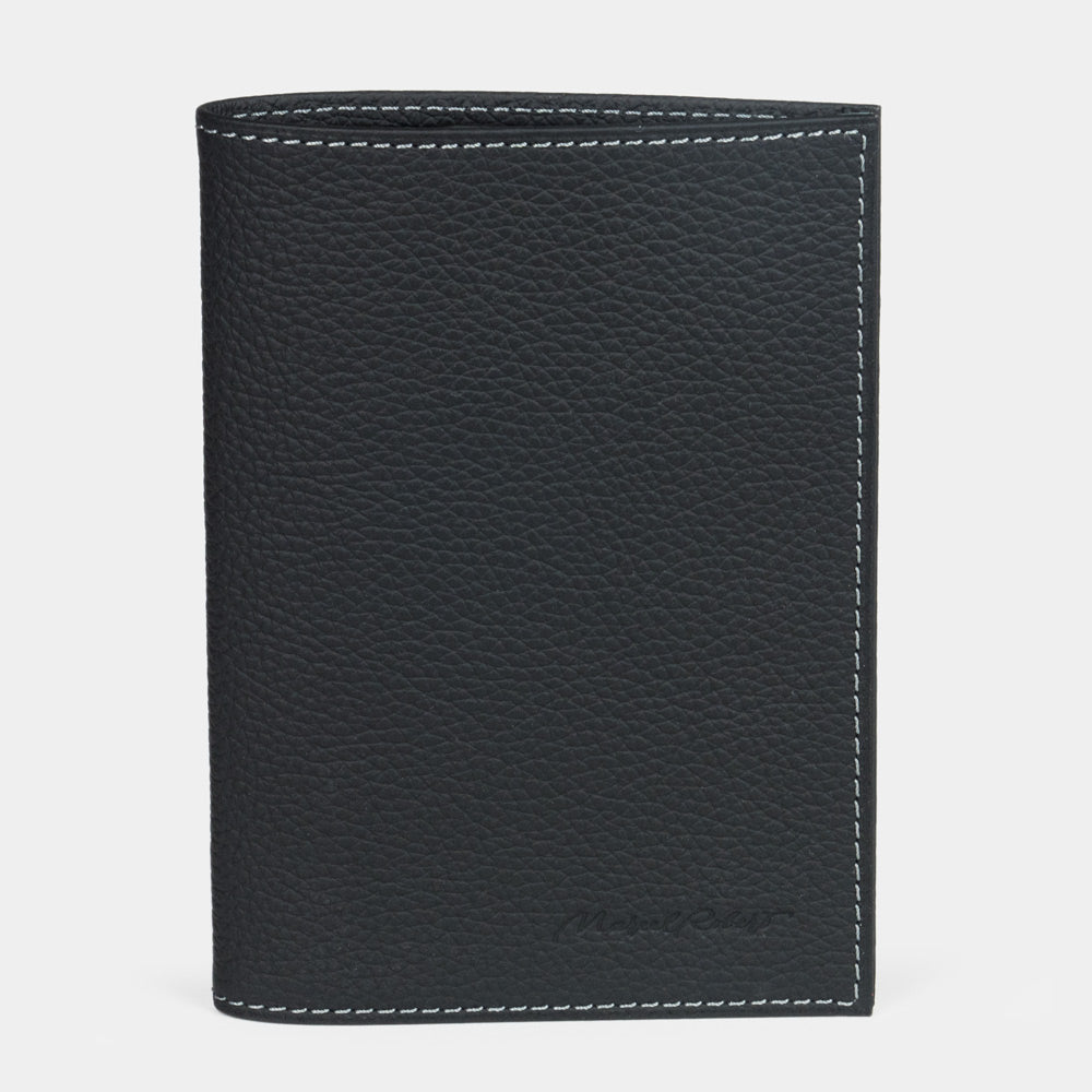 leather passport cover Milano black