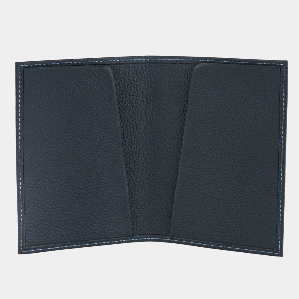 leather passport cover Milano bleu