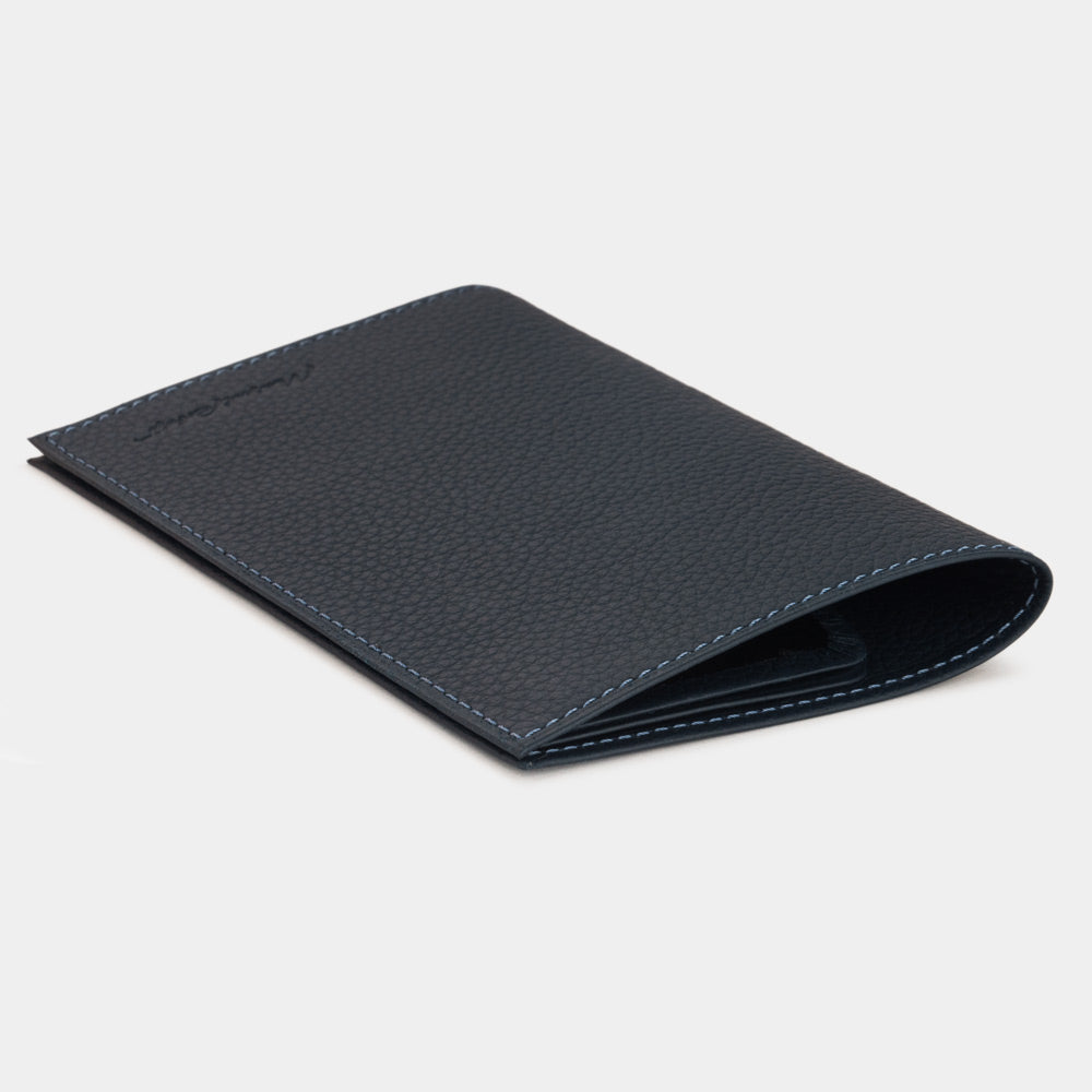 leather passport cover Milano bleu