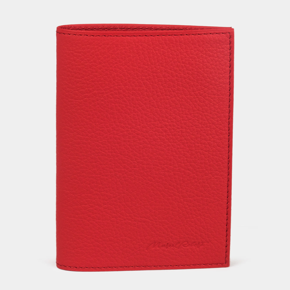 leather passport cover Milano red