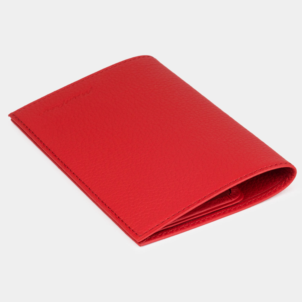 leather passport cover Milano red