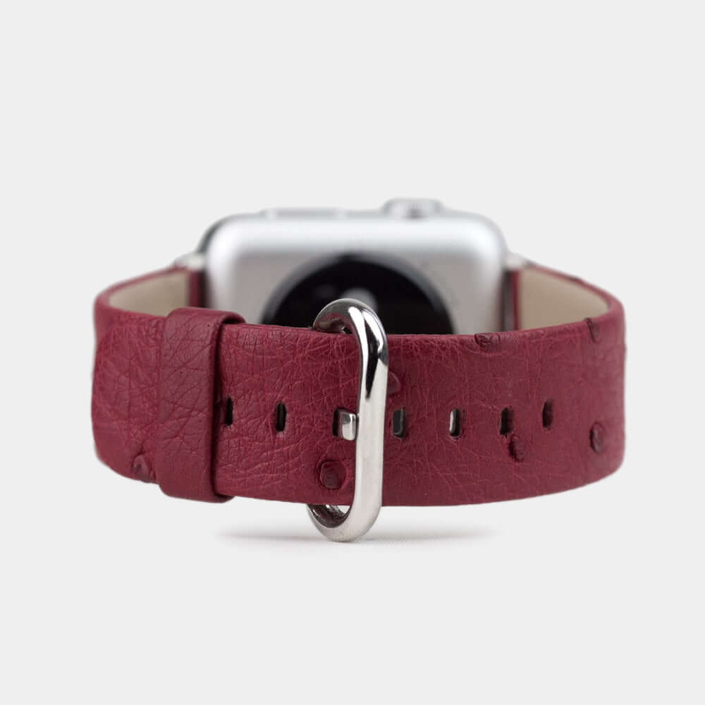Ostrich Strap Apple Watch 45/46mm Fuchsia | Marcel Robert - 1