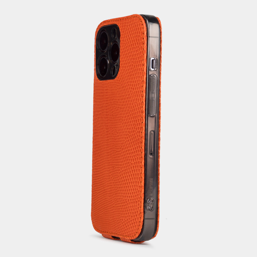 Luxury Lizard Case iPhone 13 Pro Orange | Marcel Robert - 4
