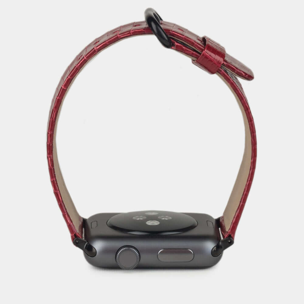 Lizard Strap Apple Watch 45/46mm Red | Marcel Robert - 4