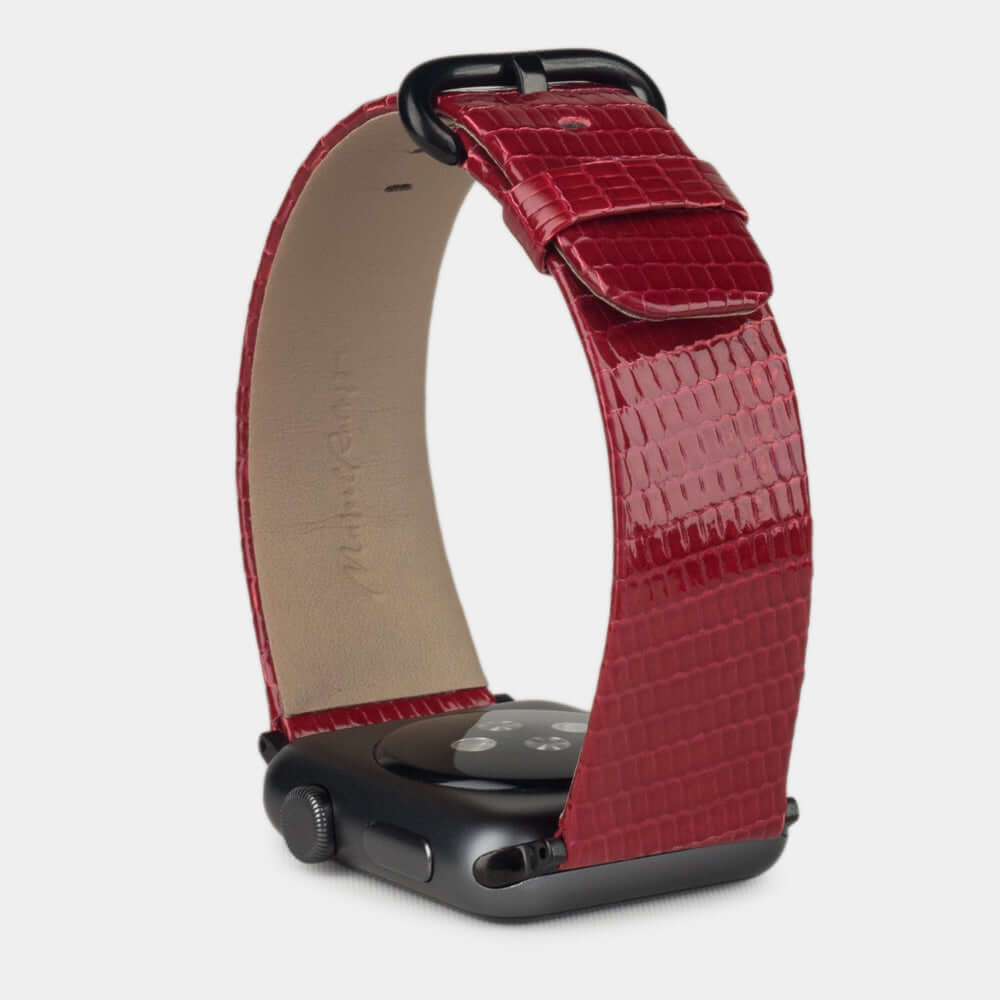 Lizard Strap Apple Watch 45/46mm Red | Marcel Robert - 5