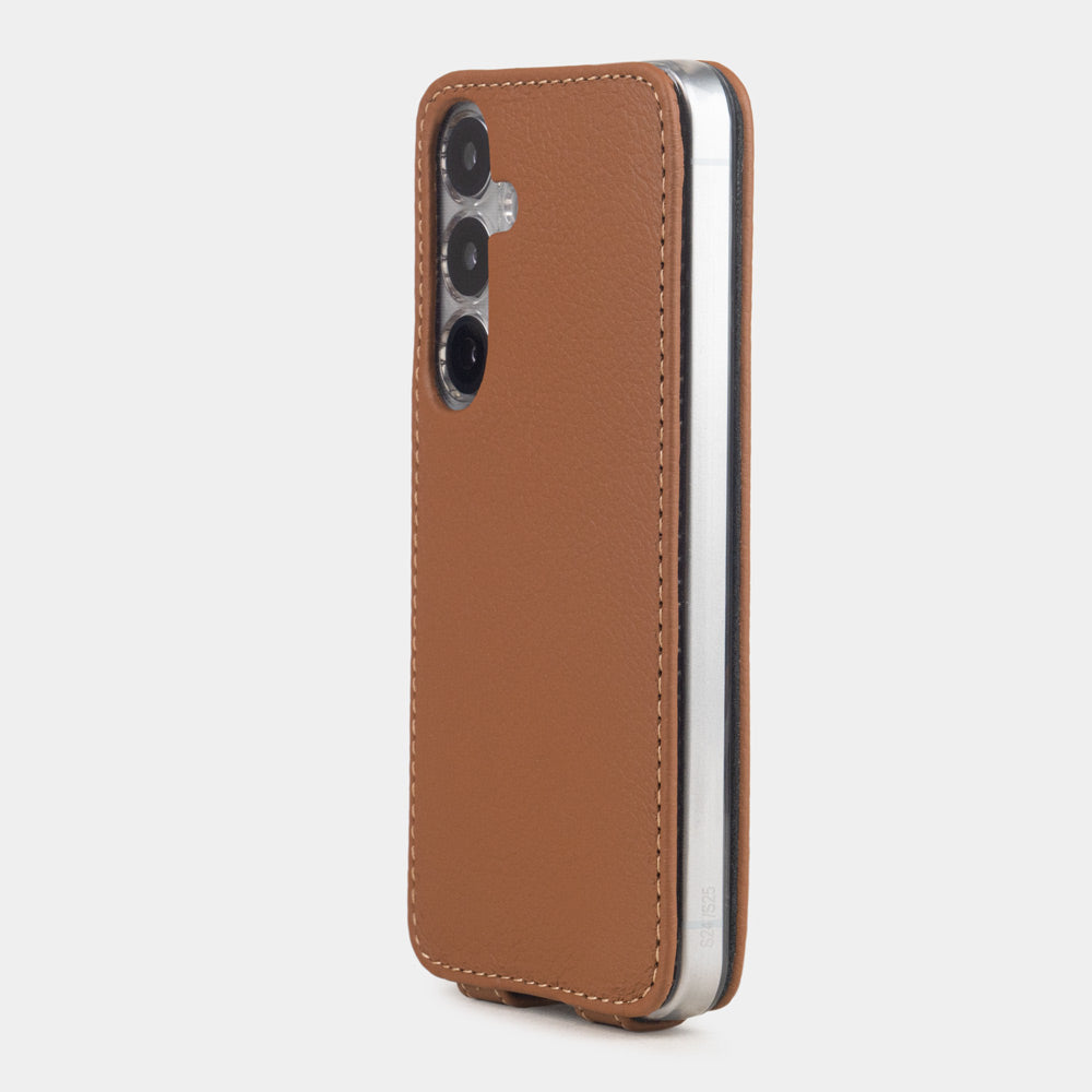 gold leather flip case Samsung S26 & S26 plus slim back with built-in MagSafe and precise camera cutouts