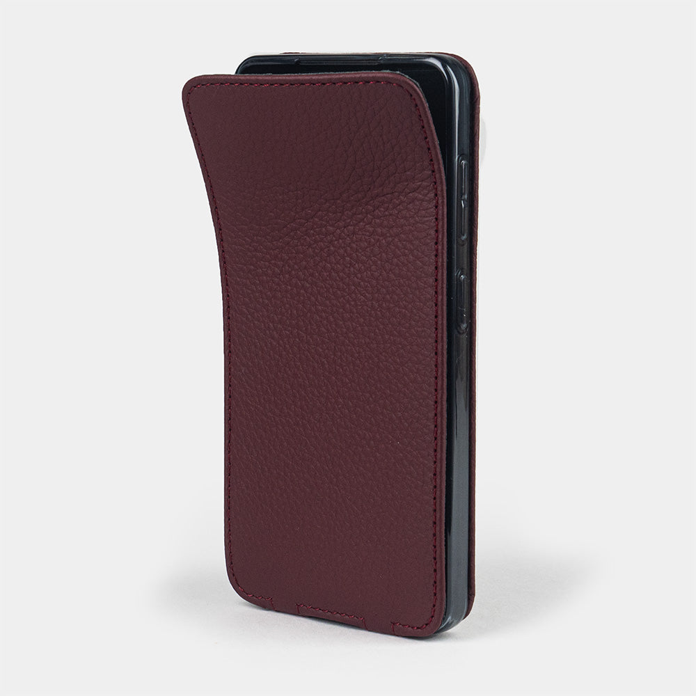 bordeaux leather flip case Samsung S26 & S26 Plus with Marcel Robert's signature soft-fold flexible flap