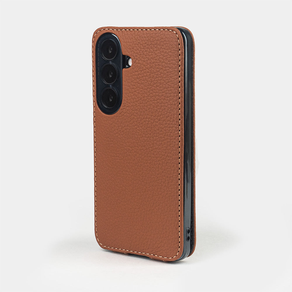 gold leather flip case Samsung S26 & S26 plus slim back with built-in MagSafe and precise camera cutouts