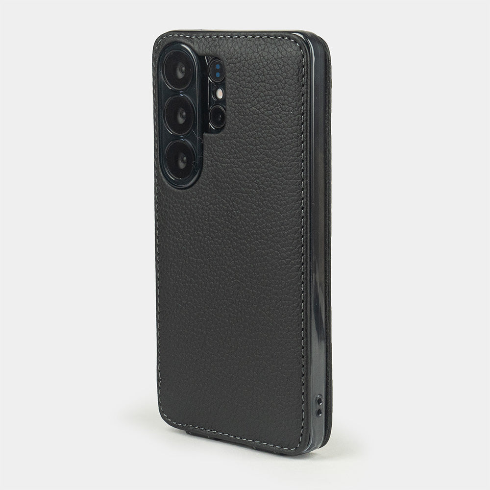 Samsung S26 Ultra black leather flip case slim back with built-in MagSafe and precise camera cutouts