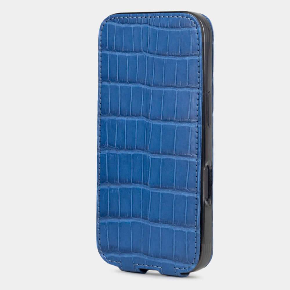 Individuelle Sonderanfertigung - Alligator Hülle iPhone 16 pro Blau