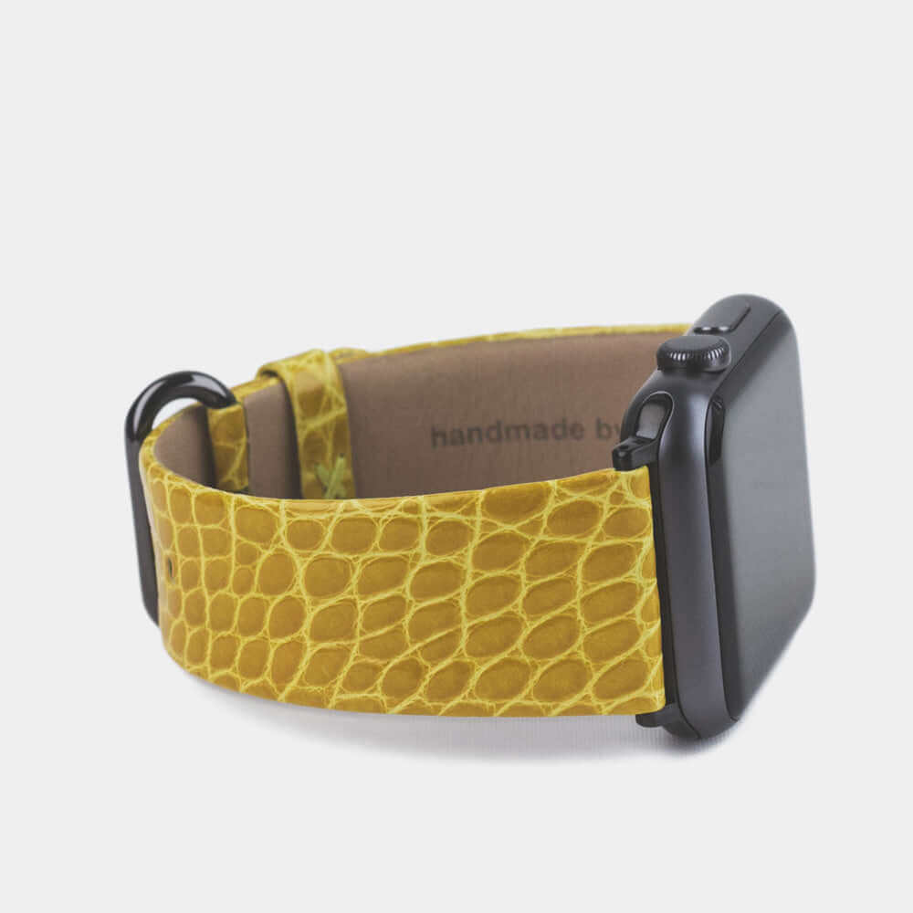 Alligator Shiny Strap Apple Watch 45/46mm Yellow | Marcel Robert - 8