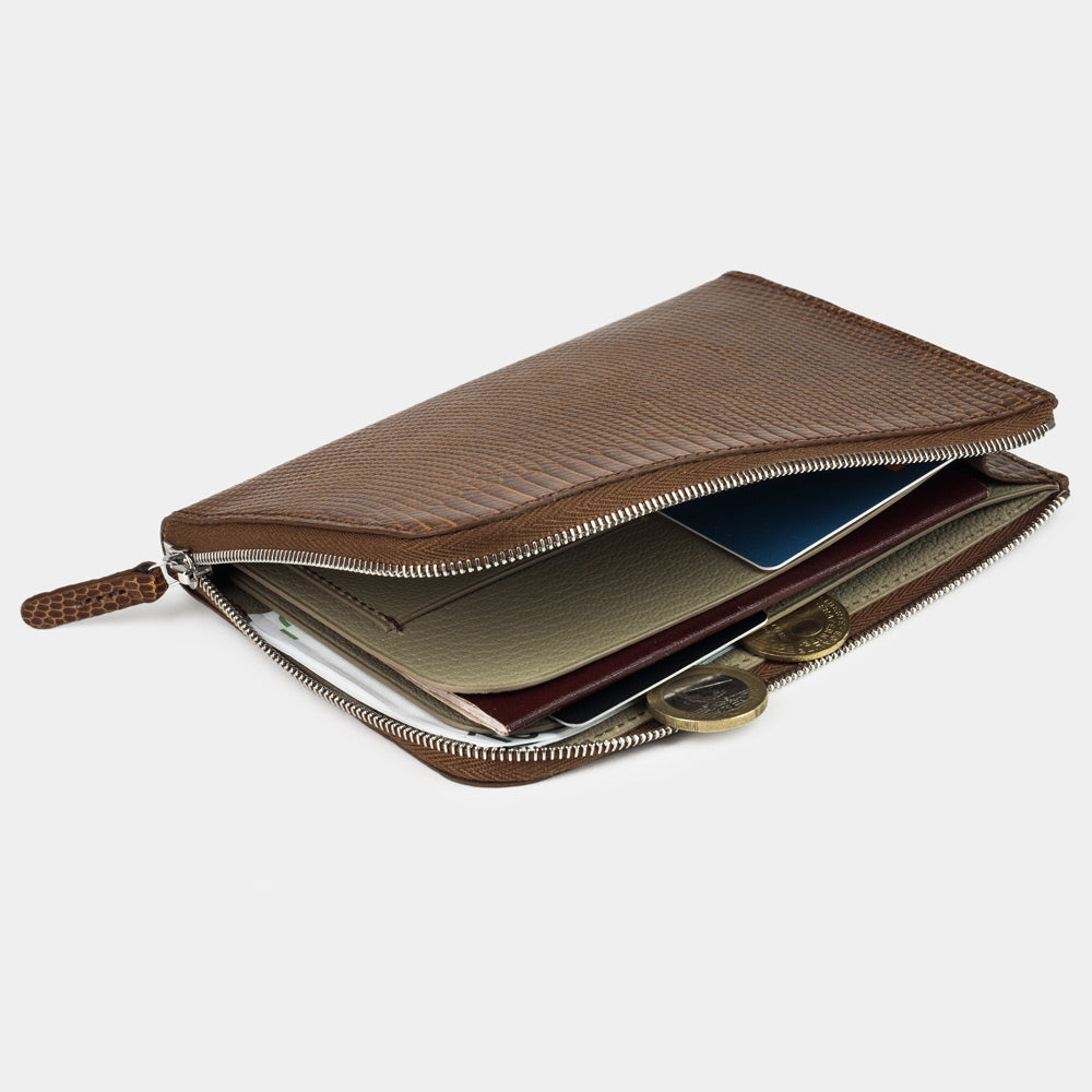 wallet Pont-Aven lizard brown