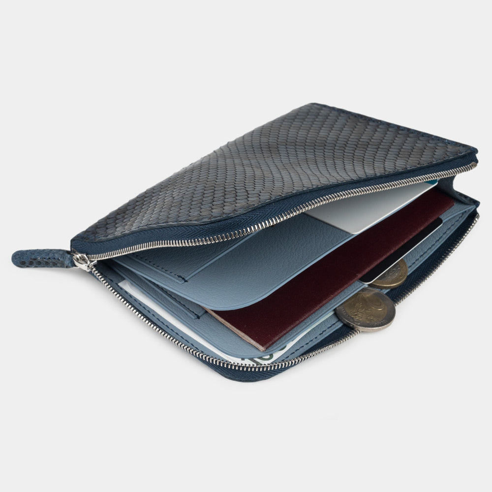 wallet Pont-Aven python blue